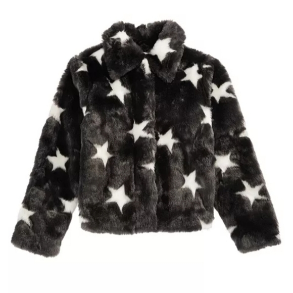Macy's Epic Threads Other - Macy's Kids Epic Threads Girls Black Faux Fur White Star …